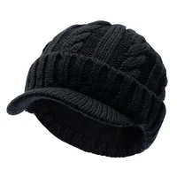 Big Head Men Winter Outdoors Oversize Knitted Hat Women Warm Fleece lining Woolly Hats Lady Newsboy Cap Dad Large Baseball Cap