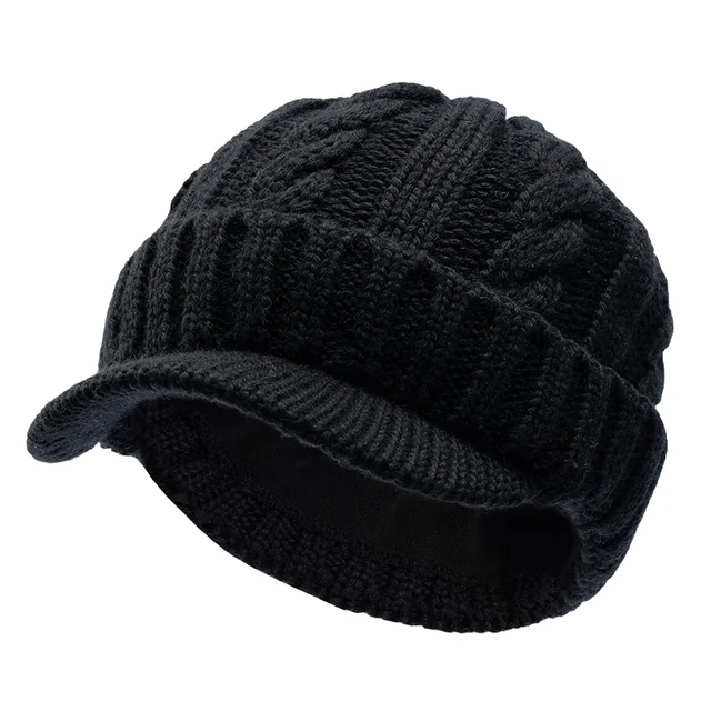 Big Head Men Winter Outdoors Oversize Knitted Hat Women Warm Fleece lining Woolly Hats Lady Newsboy Cap Dad Large Baseball Cap