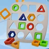 Geometric Puzzles Shape Color Matching Board Preschool Educational Montessori Toys Kids Brain Teaser Puzzle Logic Game with Card 6
