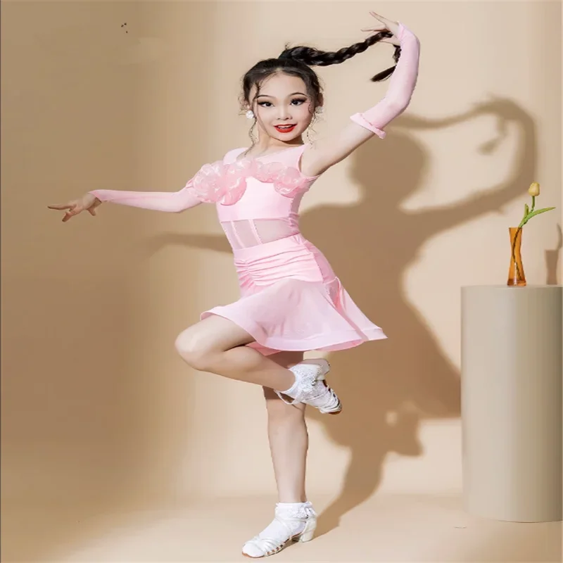 Girls Latin Dance Competition Dress Kids Performance Dancing Dresses Stage Chacha Tango Rumba Samba Latin Dance Costume