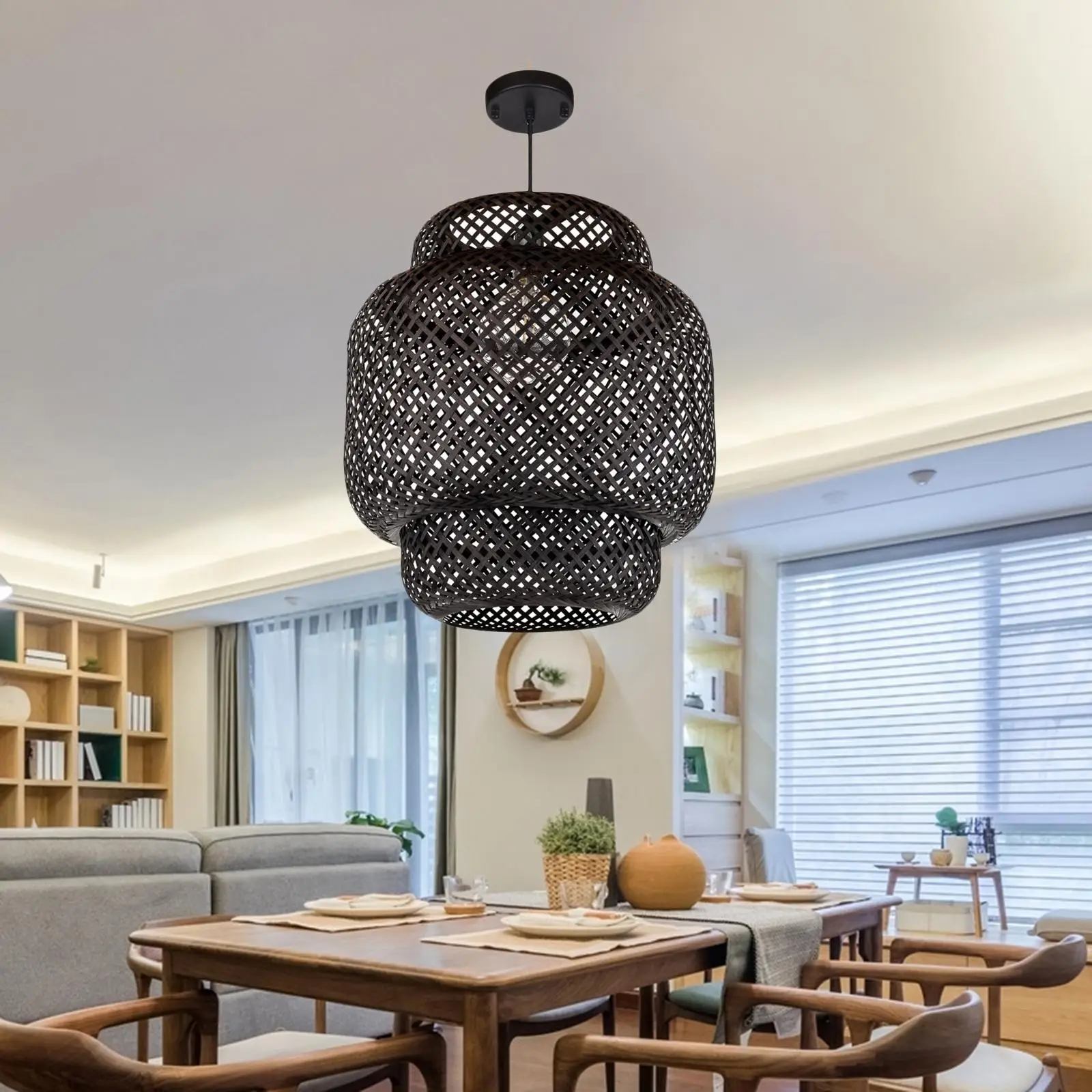 

Woven Bamboo Pendant Lamp Retro Style Modern Design