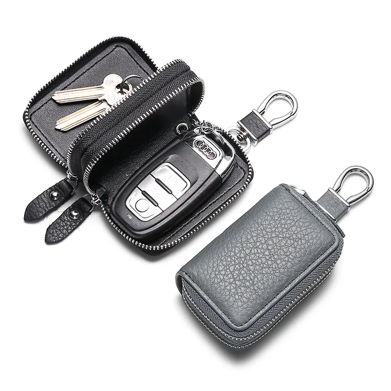 

Cow Leather Key Holder for Car Keys Wallet Pouch Bag Women Men Keychain Housekeeper Car Key Case Unisex Organizer Pouch Purse