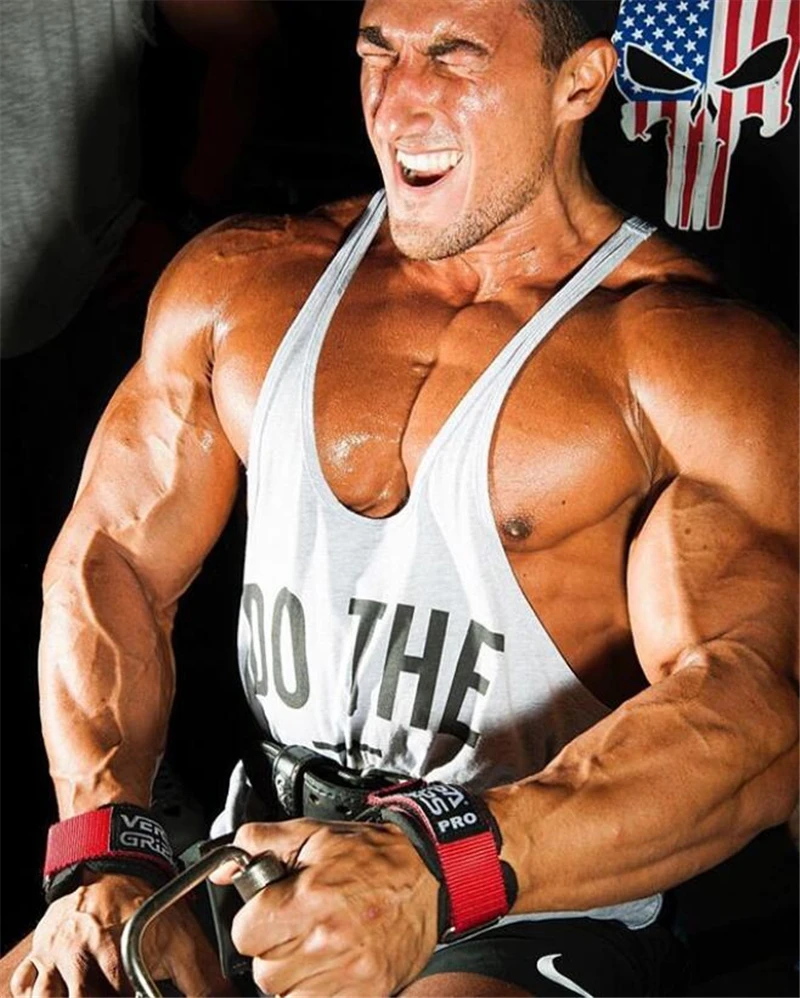 

Brand Casual Fashion Workout Tank Tops Men Print Cotton Gym Training Vest Bodybuilding Undershirt Fitness Sleeveless Shirt