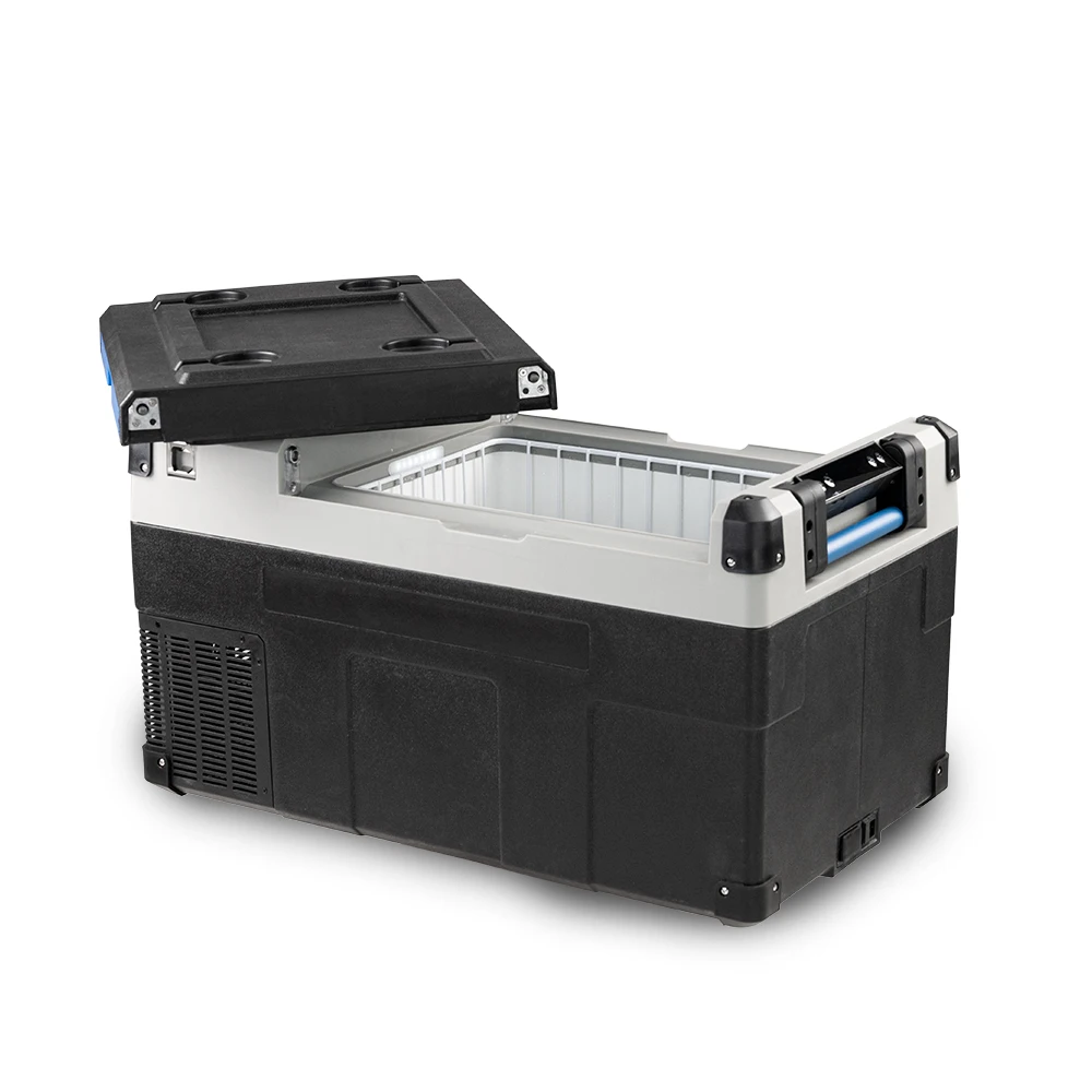 2022 R50 Compressore Frigorifero 12 Volt Dc 50L Auto Frigorifero Ruote Tipo Dual Zone Congelatore Per Auto Barca E Motel