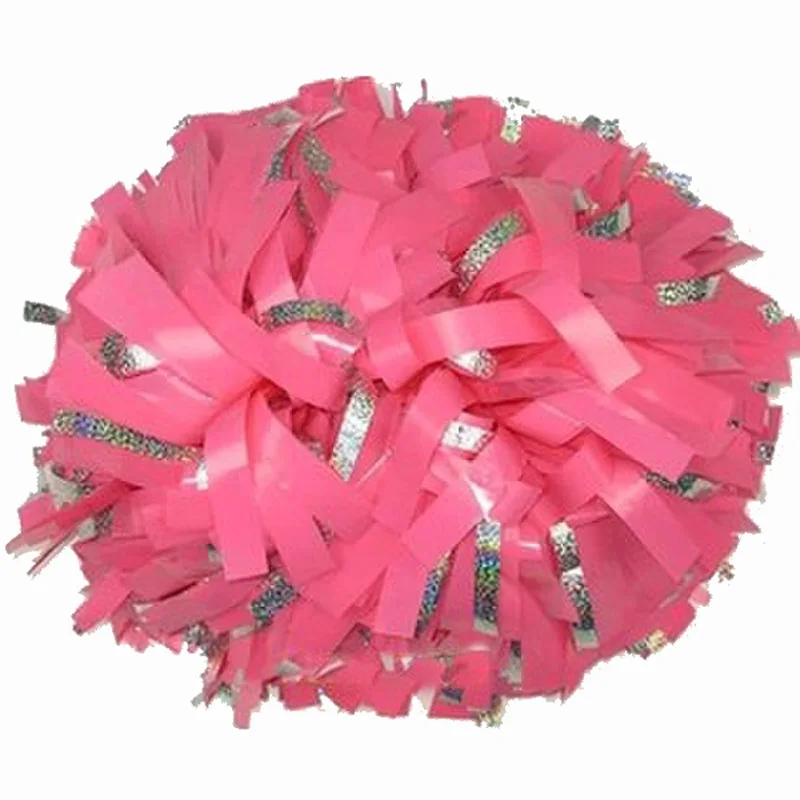 Cheerleader-Silver Laser Wire Sports Pompoms, Cheer Factory, Color Can Free Competition, Will Shine Surface, 6 ", 10 Pcs