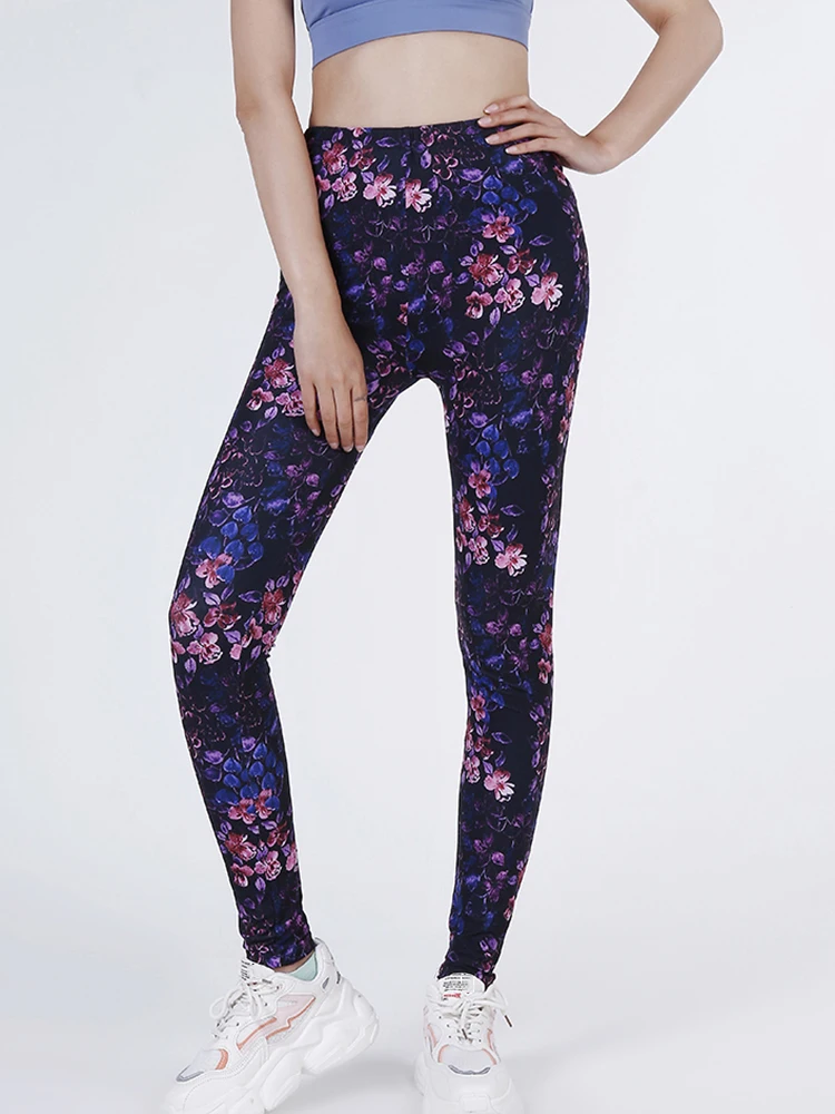 YSDNCHI Summer Flower Printing Leggings Gym Push Up Tights Sports Pencil Pants Women Trousers Fitness Leggins 2022 New