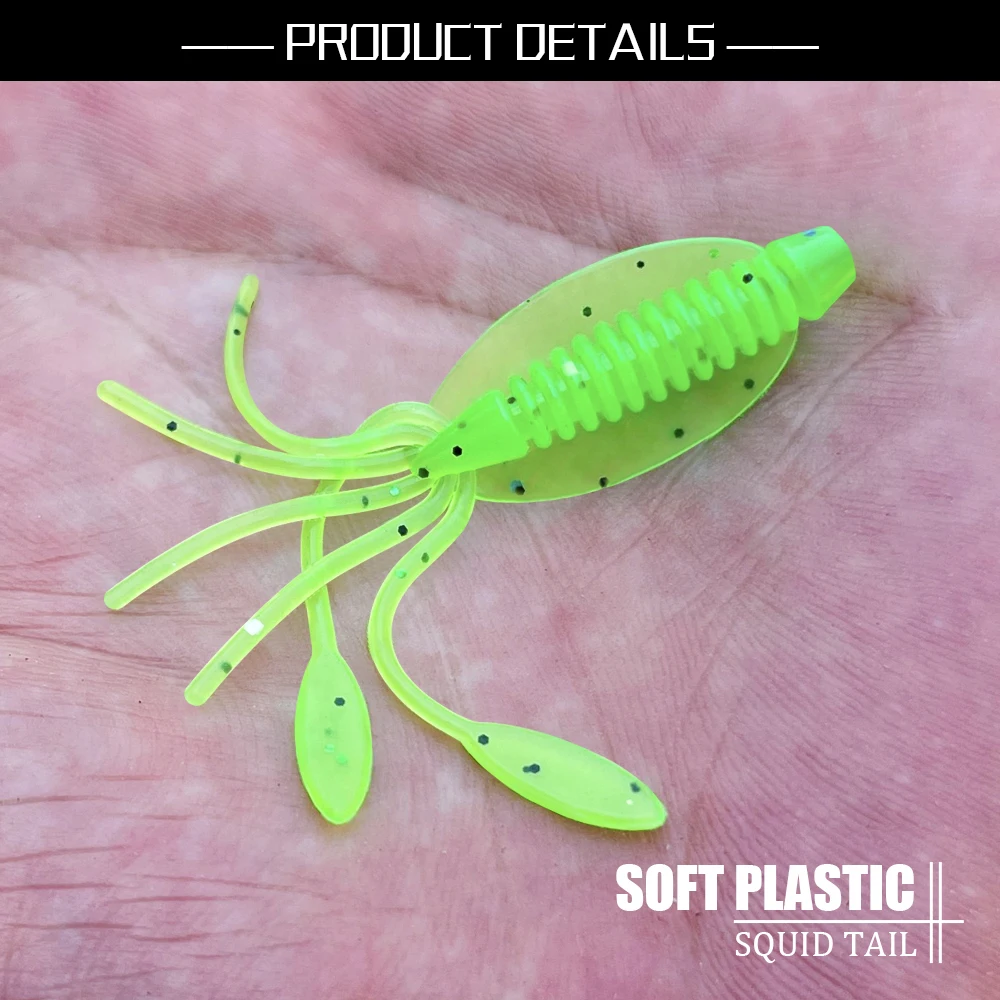 20pcs/Lot Super Mini Silicone Octopus Skirts Squid Worm Soft Plastic Lures  Freshwater River Lake Fishing Tackle