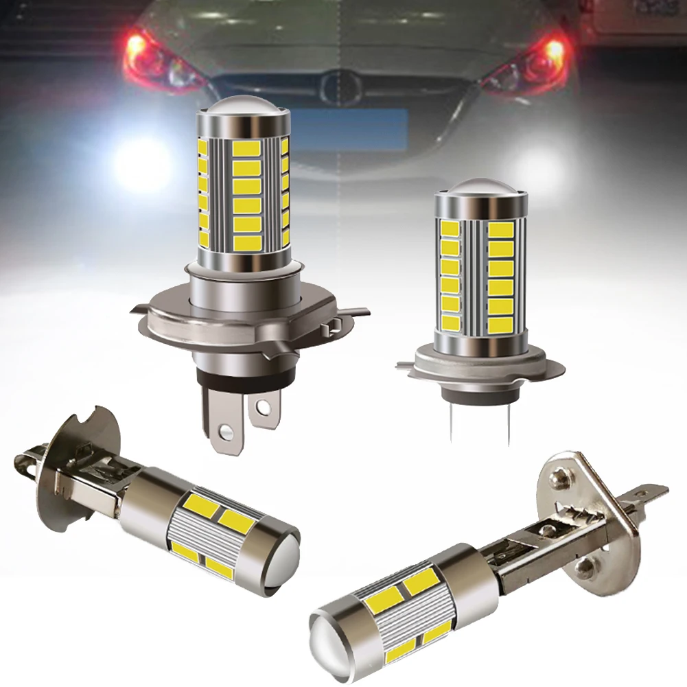 

1PC H4 H7 H1 H3 Car LED Front Fog Light 5630-33SMD 6000K White Light 1500lm Waterproof Auto Driving Lamp Bulbs Spotlight