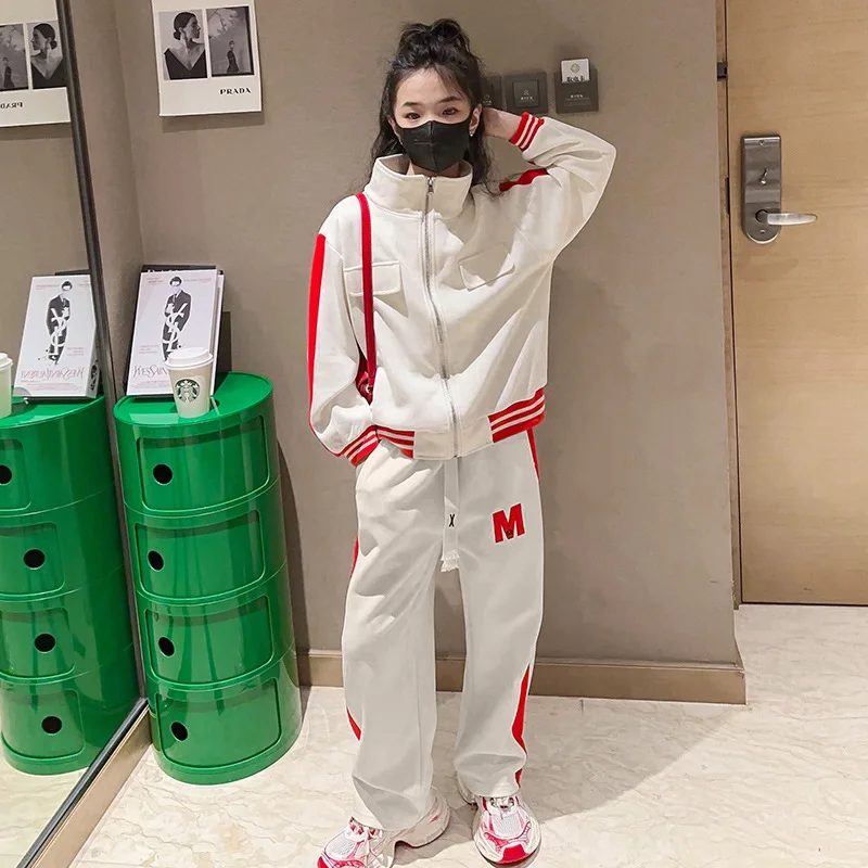 

Teen Girls Tracksuits Autumn Two Pieces Jackets Pants Kids Clothes Set 8 10 12 Years Old