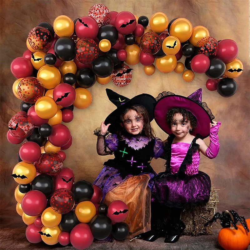 Halloween Balloon Garland Arch Kit Burgundy Black Gold Balloons For Harry  Potter Birthday Party Halloween Decorations Supplies - AliExpress