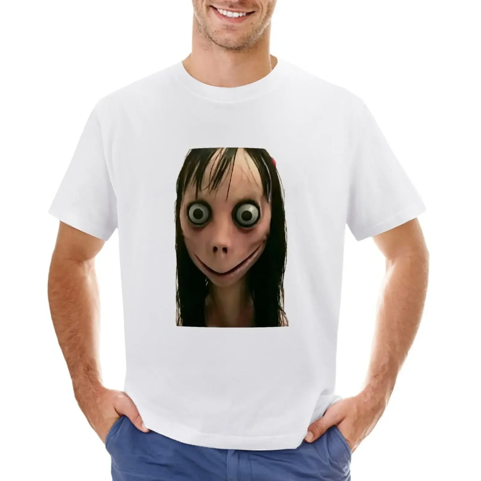 T-Shirt Momo Spaventosa Oversize Magliette Carine Plain Oversize Fruit Of The Loom Magliette Da Uomo