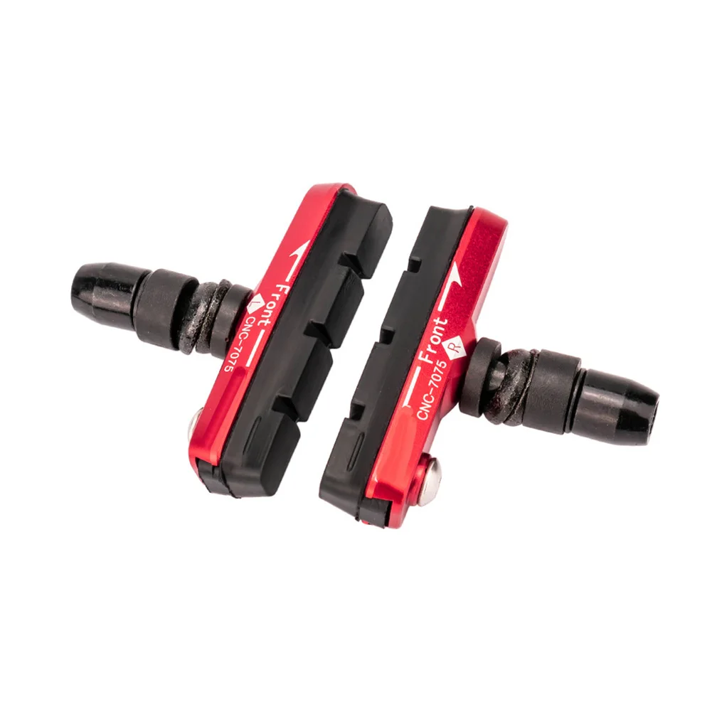 

1 Pair Road Bike Bicycle Cycle V-Brake Blocks Brake Pads Rubber + Aluminum Alloy Folding Car Brake Block Silent Brake Leather