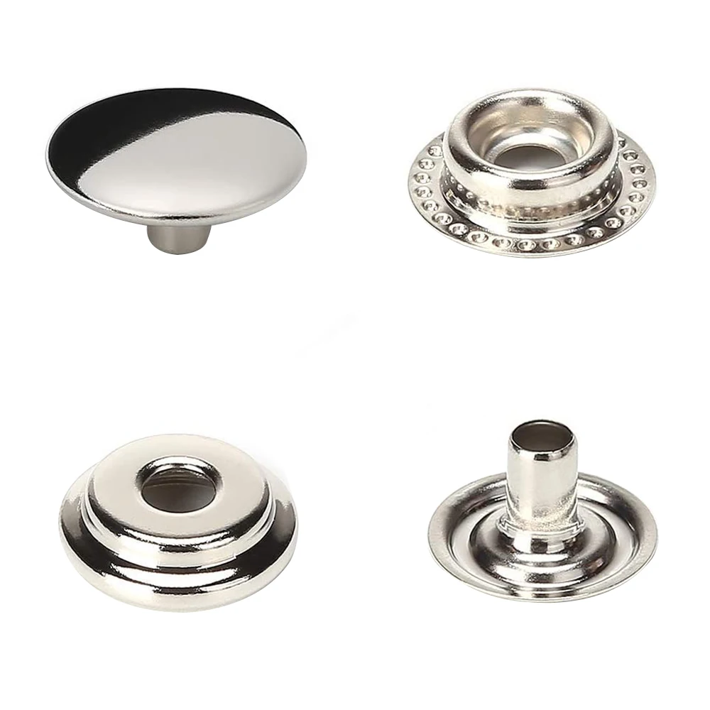 100pcs 15mm Canvas Snap Kit Marine Grade Snap Fastener Stainless Steel Snap Buttons for Boat Cover,Sewing Leather,Clothes,Tent