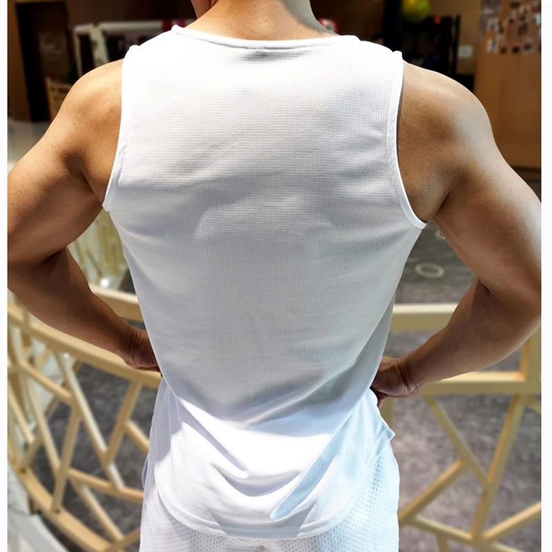 Loose Men Running Vest Outdoor Street Basketball Gym Sleeveless DIY Print Shirt Quick Dry Fitness Bodybuilding Tank Tops