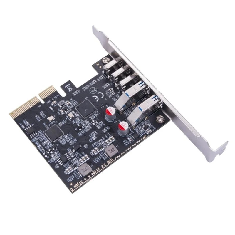 Q5WA 10Gbps USB Expansion Card for Desktop Use with Type A and Type C PCIE 4X Card