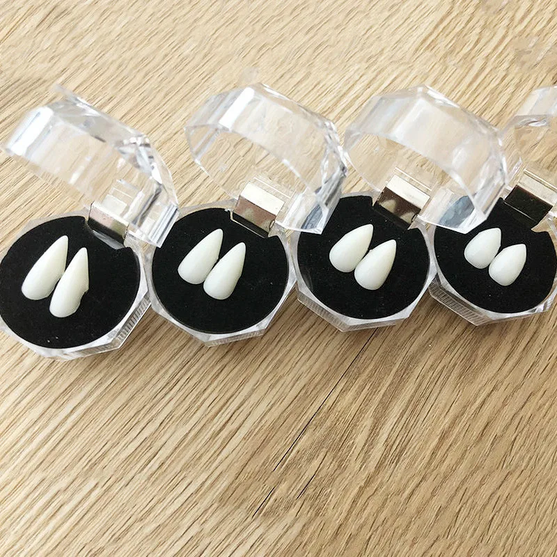 1 Pair Vampire Teeth Fangs Dentures Props Halloween Costume Props False