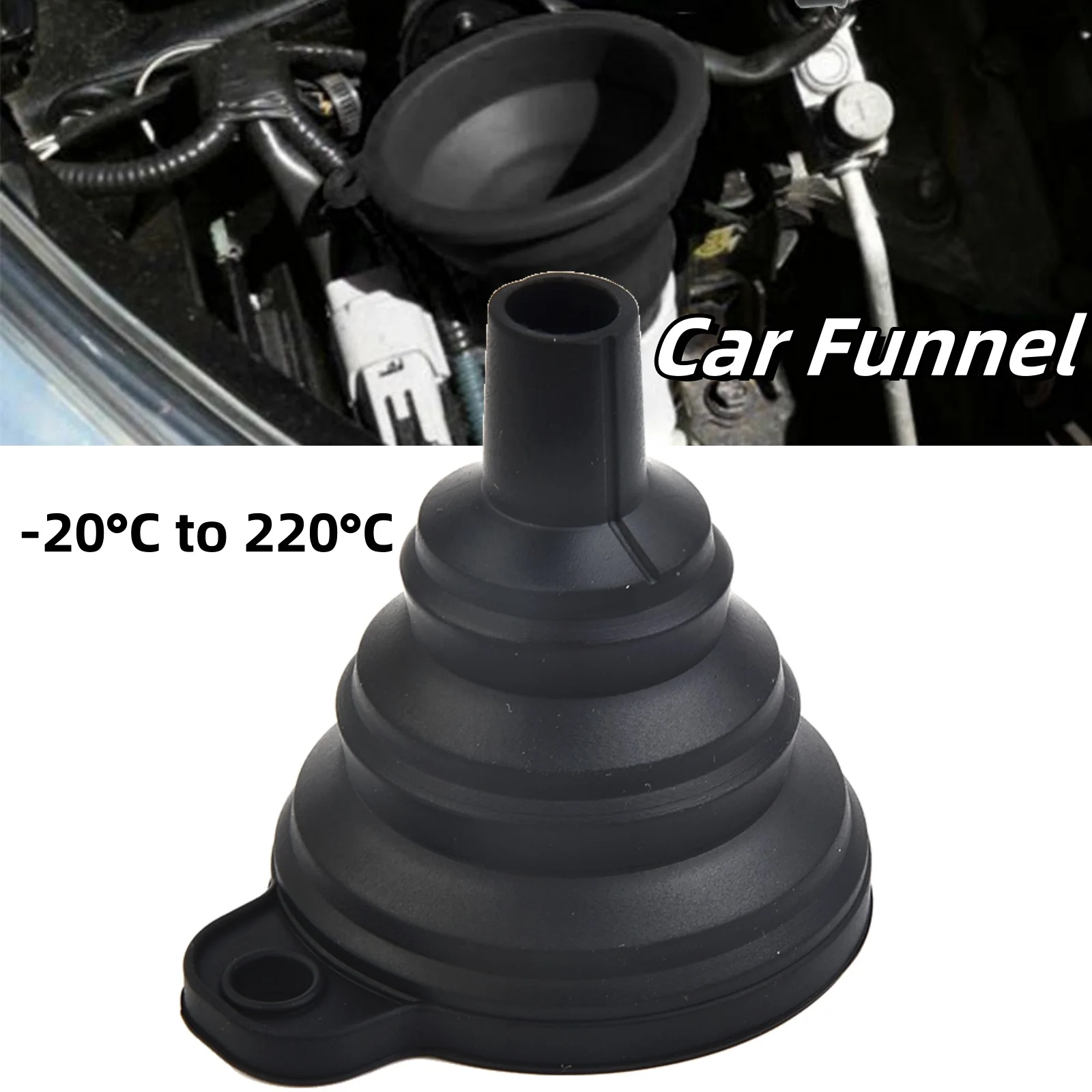 Car Funnel Engine Funnel Silicone Liquid Washer Fluid 0.9CM 7cmX6cm Silicone Foldable Car Oil Filling Equipment Parts