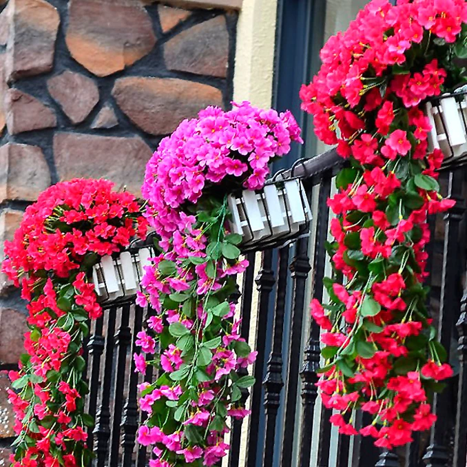 

Violet Artificial Flower Pink Red White Fake Plants Party Valentine Day Wedding Wall Hanging Garden Outdoor Greenery Decoration