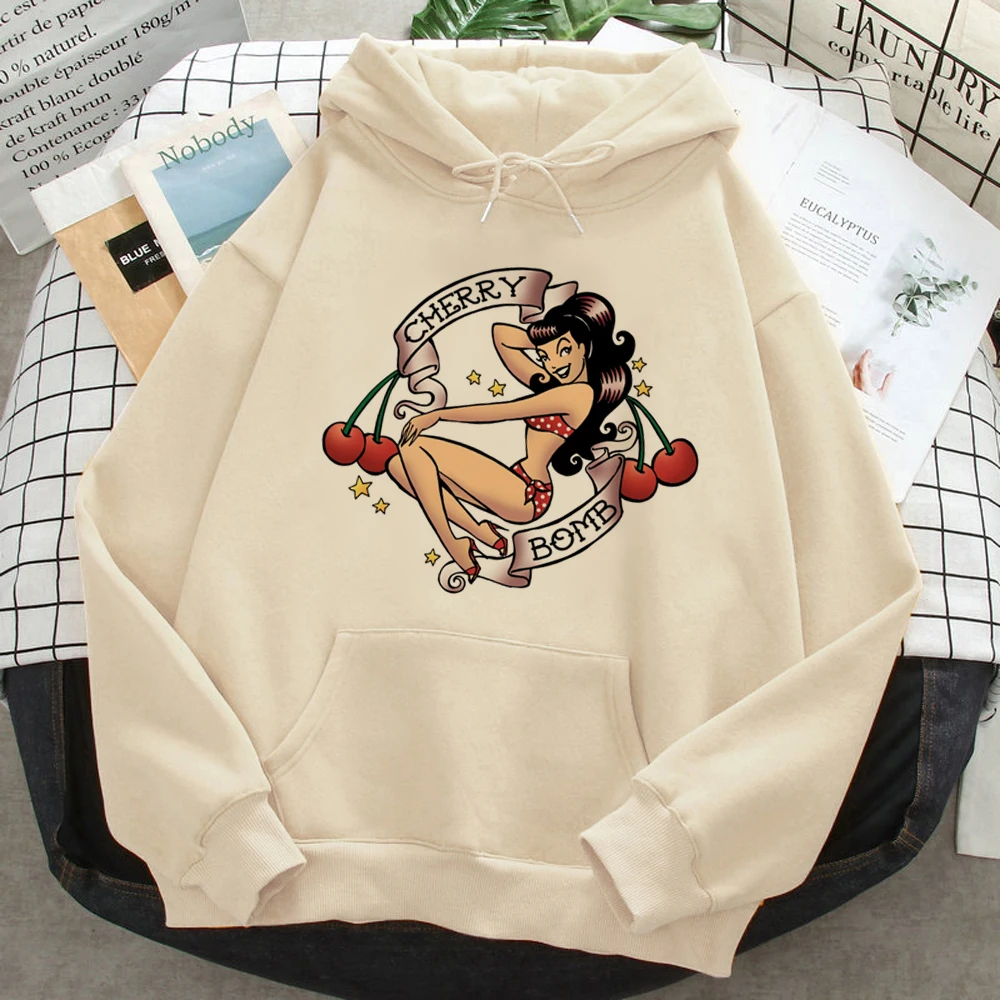 

Rockabilly hoodies women harajuku gothic anime Winter sweatshirts Hood women Korean style Hood