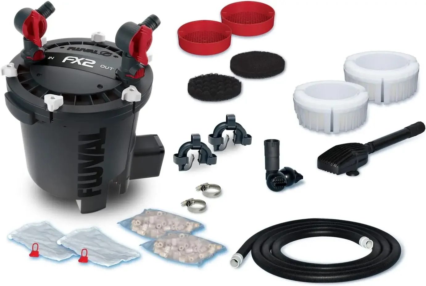 FX2 High Performance Canister Aquarium Filter-Multi-Stage Filtration, Built-in Powered Water Change System, and Basket-in
