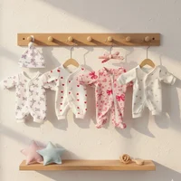 Barboteuse pour bébé, 4 Styles, tenues les plus mignonnes pour poupées nouveau-nés de taille 8 à 9 pouces, doux au toucher, vêtements faits à la main de haute qualité avec chapeau 2