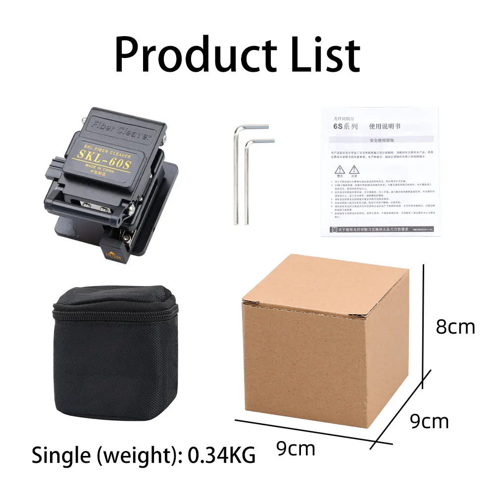 FASO High precision Black SKL-60S Optical   Fiber Cleaver with Automatic Return Knife Used for Pigtail 0.9/3.0,Bare fiber 0.25
