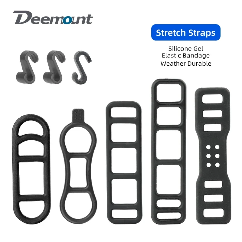 Bicycle Headlight Strap Deemount Headlight Torch Bungee Stretch Fixing Band GEL GPS Camera Elastic