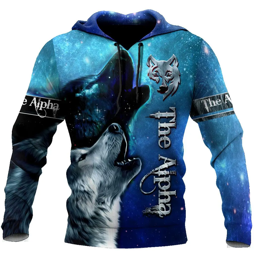 Oversized Wolf Animal Hunting Hoodie For Men Camouflage 3D Printing Essential Harajuku Casual Sweatshirt Yk2 Clothes Sports 2023