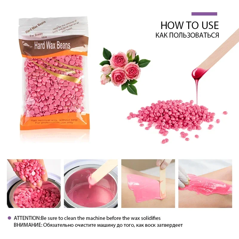 500g/400g/200g/50g Hard Wax Beans For Hair Removal Body Wax Heater Kit Waxing Wax Beans For Hair Removal Wax Heater Kit
