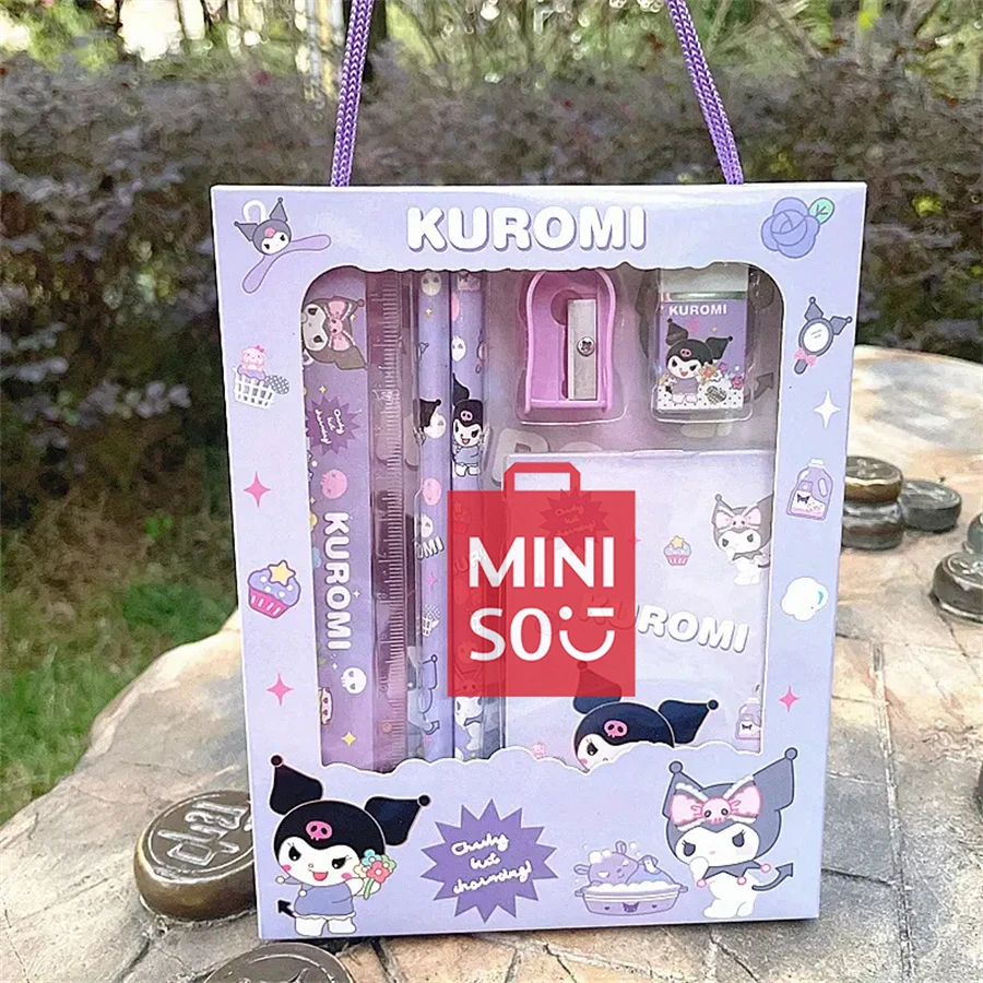 6pcs/set,  Back to school supplies，Stationery Gift Set - Cartoon-Themed School Supplies With Notebook, Ruler, Pencil, Sharpener, 3