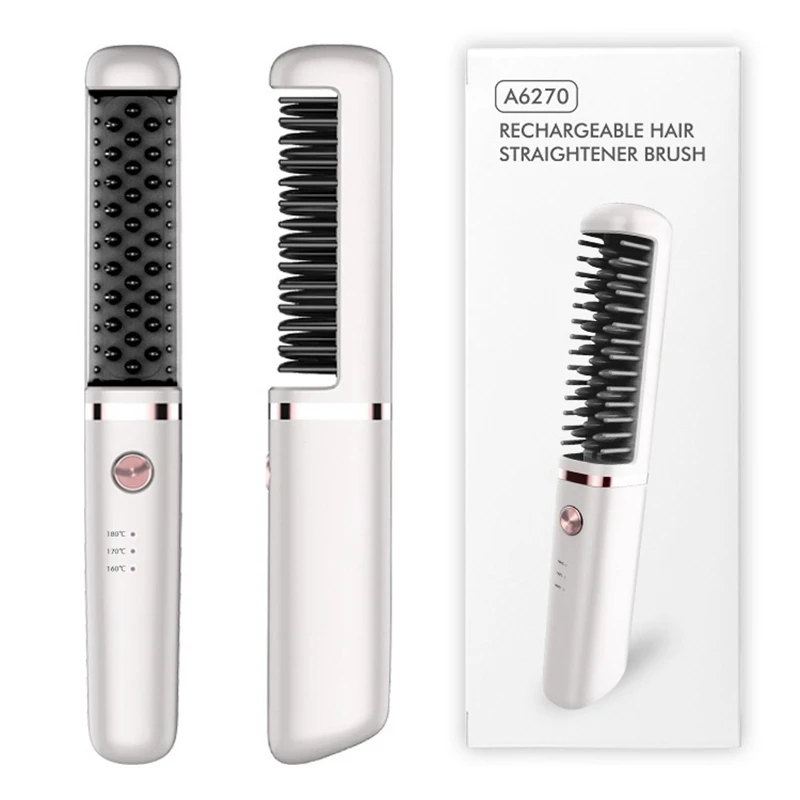 

Multifunctional Hot Air Combs Cordless Hair Straightener Comb Usbrechargeable Cordless Heat Hair Brush Hair Curler