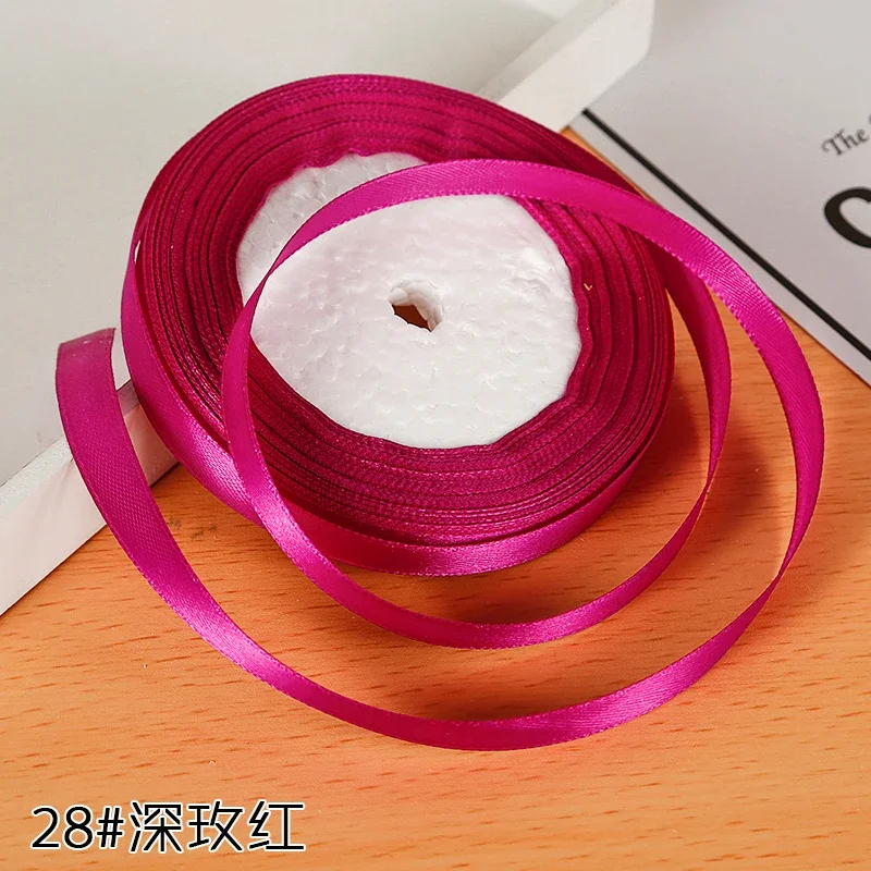 Elegant 6mm Silk Satin Ribbon for Special Occasions - 22 Meters Roll