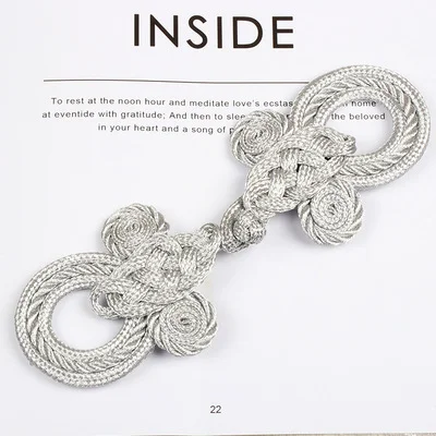 Tachiuwa Chinese Knot Frog Button Chinese Closure Button Chinese Frog Closure Handmade Button For Outfit Costumes Cardigan Accessories White
