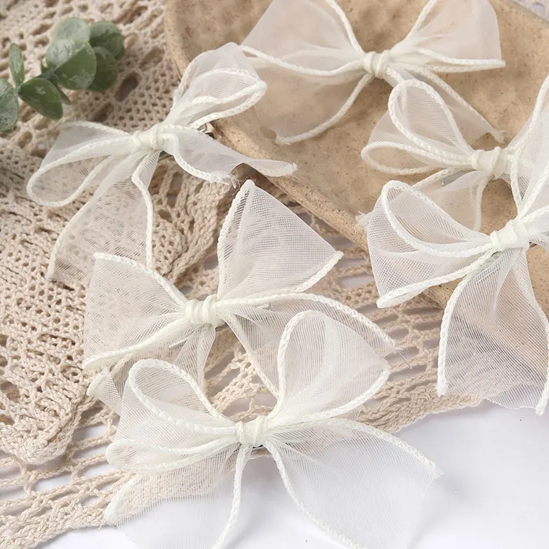 Pinces à cheveux en dentelle blanche pour bébés filles, jolies barrettes à nœud papillon, pinces à cheveux pour enfants, vêtements de sauna coréens, accessoires pour cheveux, 6 pièces