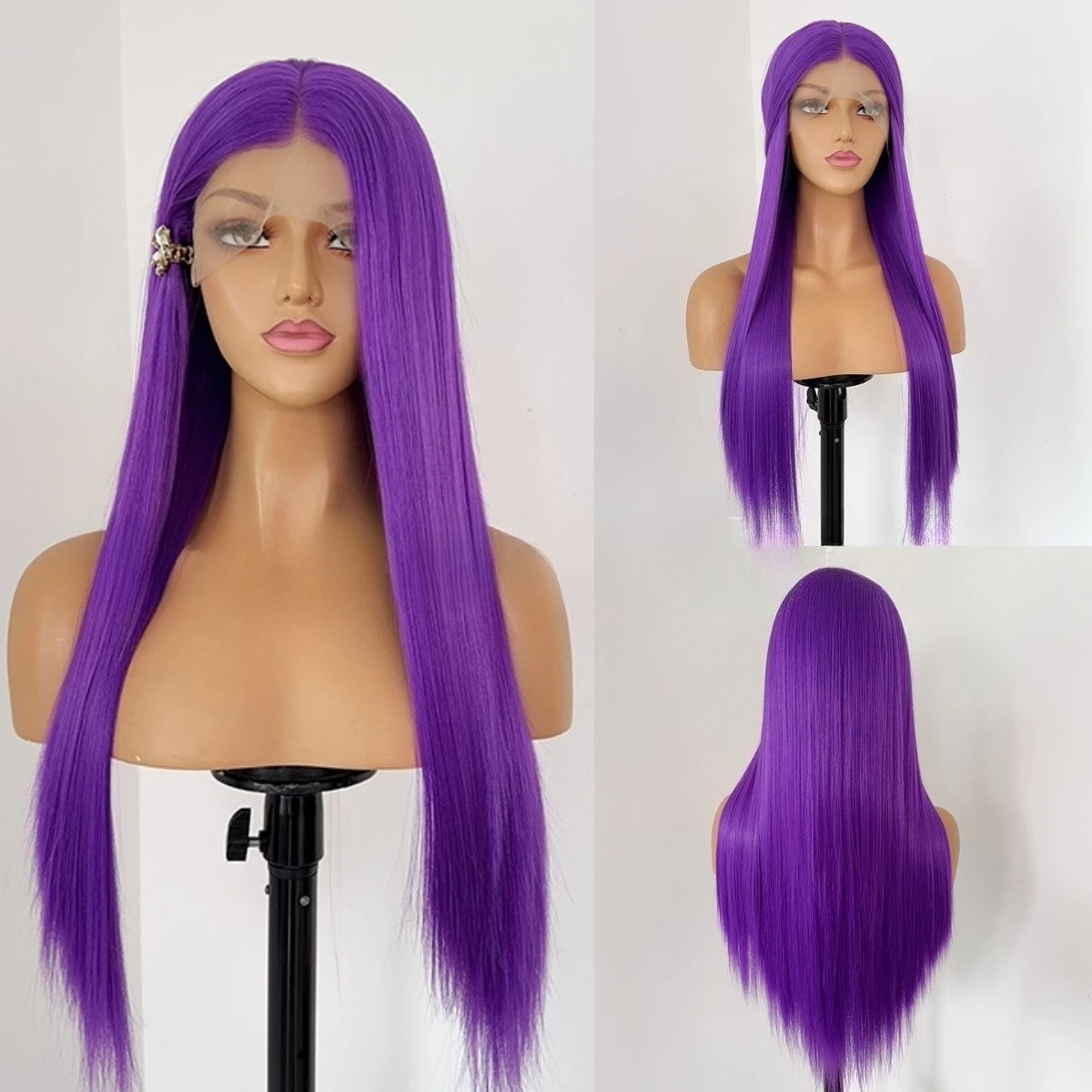 Purple Wig for Women Cosplay Wig 26inch Long Straight Hair 
