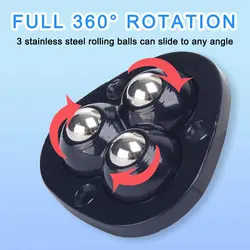 Universal Swivel Mini Caster Wheels, Self-Adhesive with 360° Rotation - 4pcs (Black)
