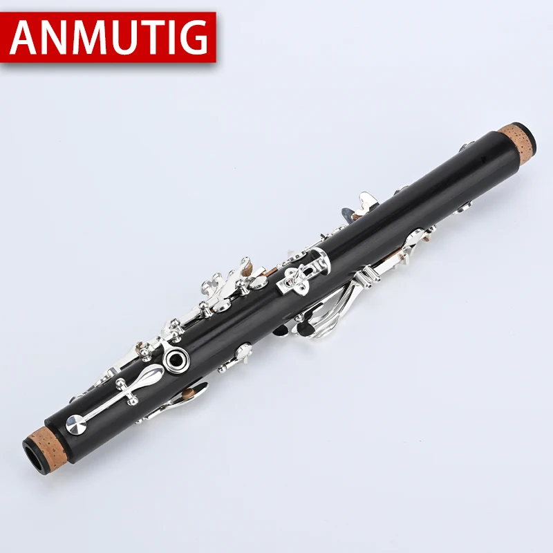 ANMUTIG Clarinet Eb Ebony Silver Plated Key Wood Instrument