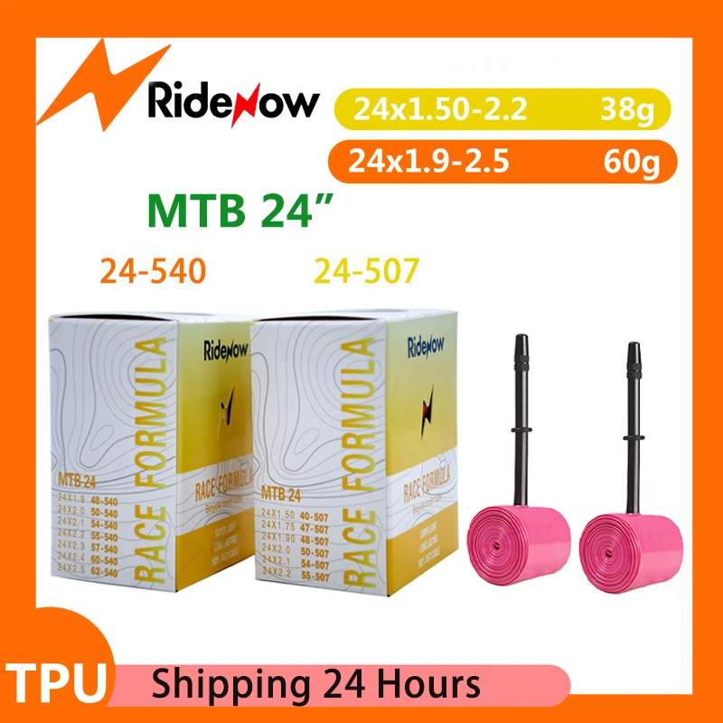 

RideNow TPU Bike Inner Tube Tire MTB Bike Camera 24 inch 507/540 24x1.5 1.75 1.9 2.0 2.1 2.2 2.3 2.4 2.5 Fold Bicycle Tyre pneu