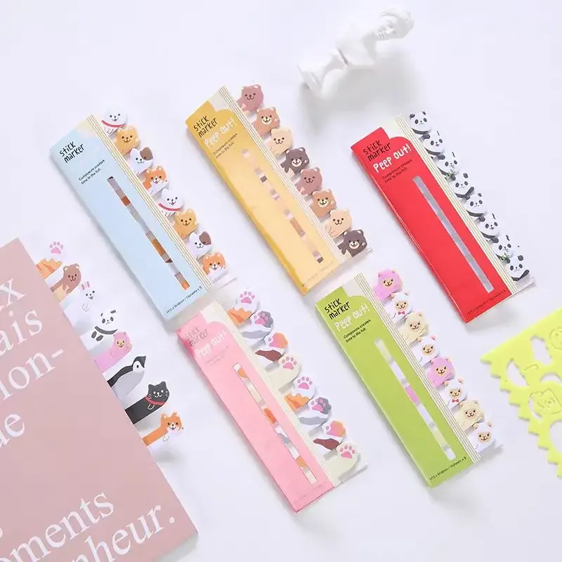 

Блокноты для заметок с мультяшными животными, милая панда, кролик, собака, клейкие заметки, школьные канцелярские принадлежности, книга для чтения, индекс, вкладка, школьные и офисные принадлежности