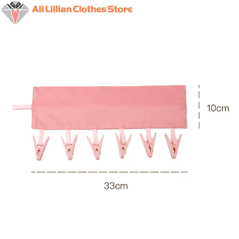 Multifunctional Folding Clothespin Hanger Fabric Clip Drying Hanger Sock Clip Underwear Clip Travel Portable Fabric Hanger 6