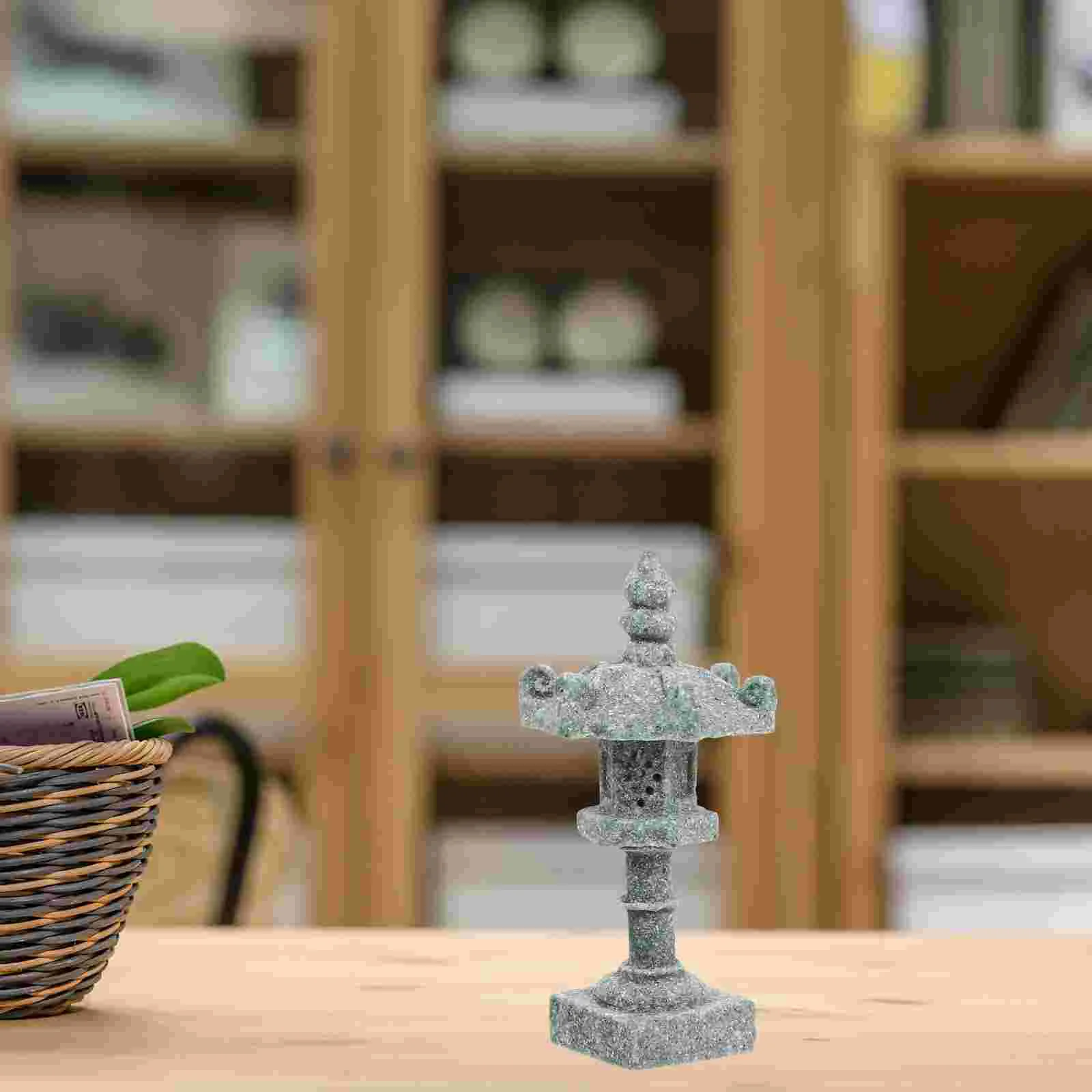 

Stone Pagoda Mini Statue Stone Lantern Vintage Style Pagoda Lantern Yard Bonsai Decoration