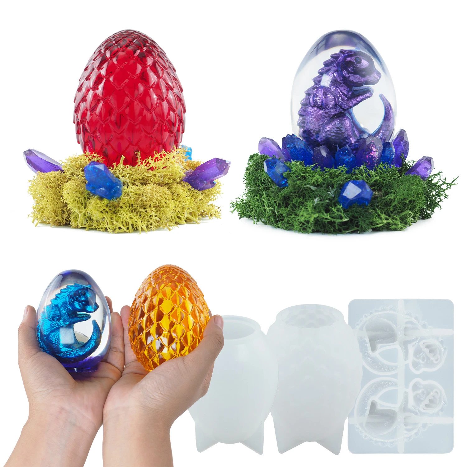 Dragon Egg Silicone Mold DIY Resin Mold Night Light Epoxy Silicone Mould  for Resin Dinosaur Egg Craft Home Decoration Kid Gift