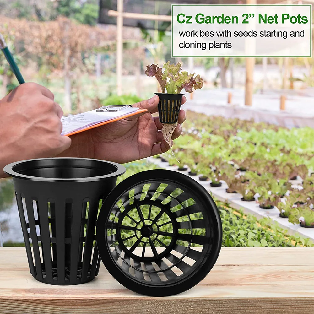 10pcs 2 Inch Hydroponics Cups Slotted Mesh Wide Lip Filter Plant Net Pot Bucket Basket Vegetable Garden Grown Netted Baskets