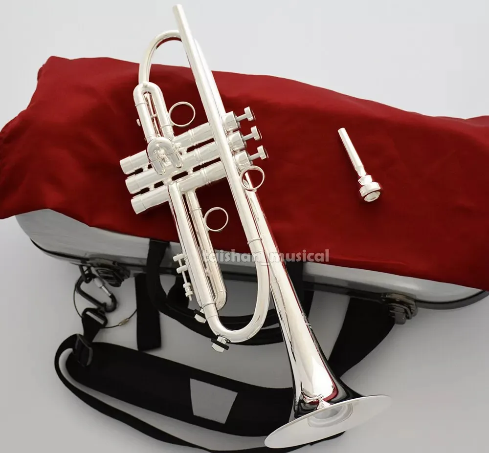 Double inlet pipe Trumpet Silver plated Germany Brass Large Bell