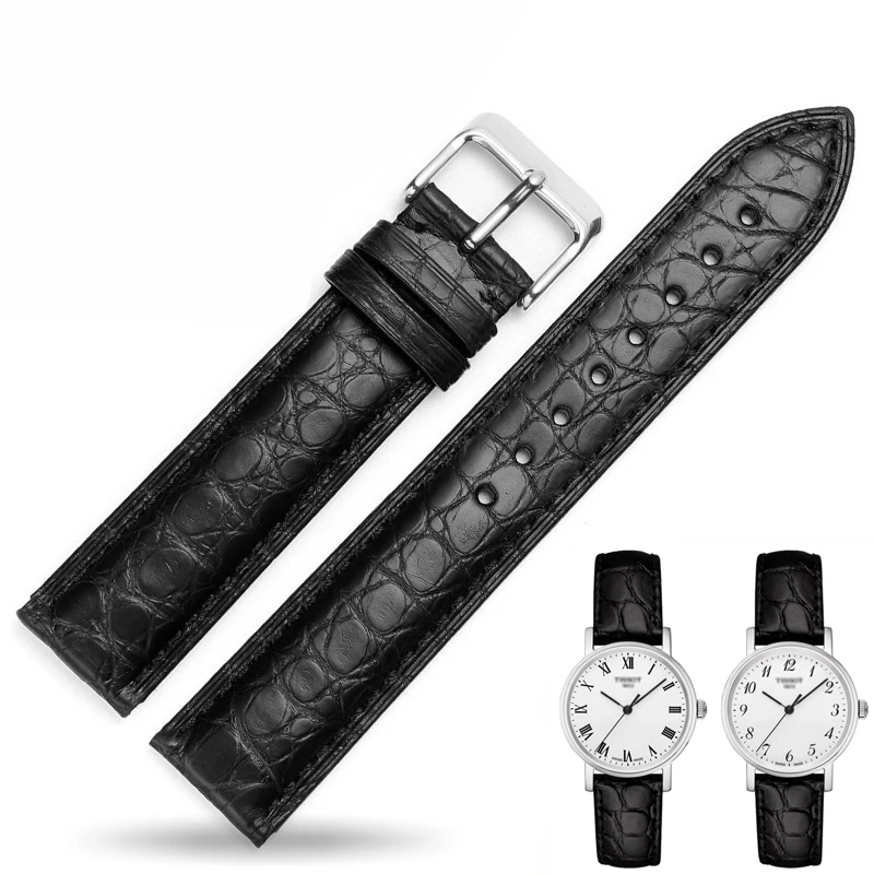 

FUYIJIA Couple Alligator/Cowhide Watchbands T-issot T-CLASSIC-T006 Substitute Strap 12MM~22MM Pin Buckle Genuine Leather Belt