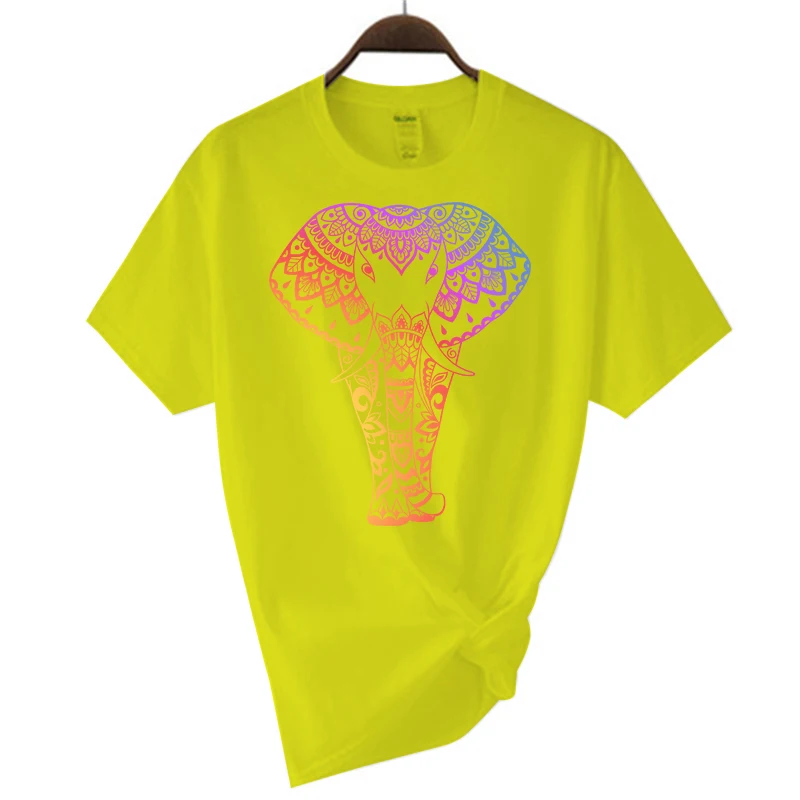 Men's T-shirt With Creative Colorful Elephant Graphic Print_voghion.com