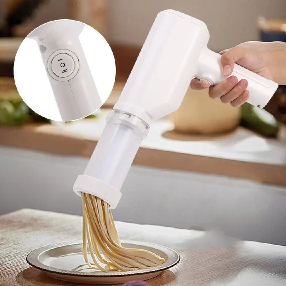 Handheld Home Electric Noodle Maker With 4 Mold Usb Charging Cordless Handheld Electric Pasta Pressing Machine Kitchen Tools