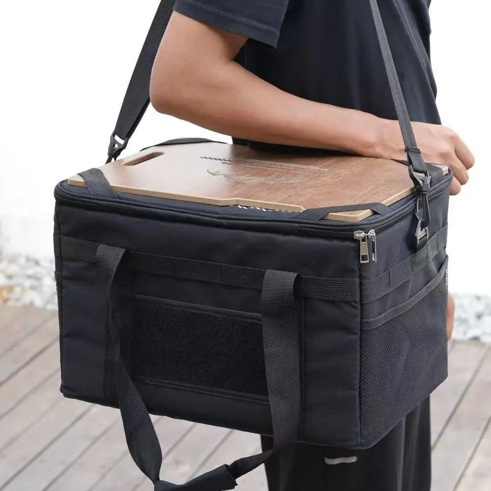 Durable Oxford Fabric Foldable Tool Bag with Spacious Storage and Side Pocket for Camping, Repair, and Construction Tools