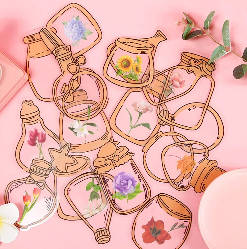 Transparent Dried Flower Bookmarks DIY Book Marks Flower Page Clips Students Creative Pastic Homemade Plant Specimens