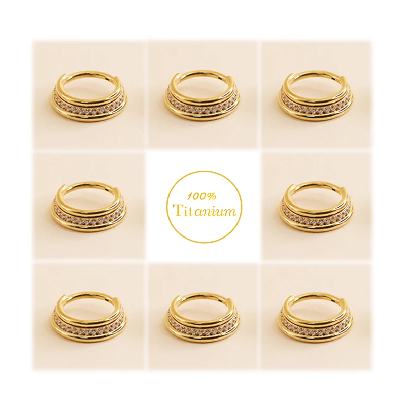 Tragus Piercing Earrings G23 Titanium Septum Piercing Nose Rings Zircon Series Clicker Hoop Cartilage Ear Piercing Body Jewelry